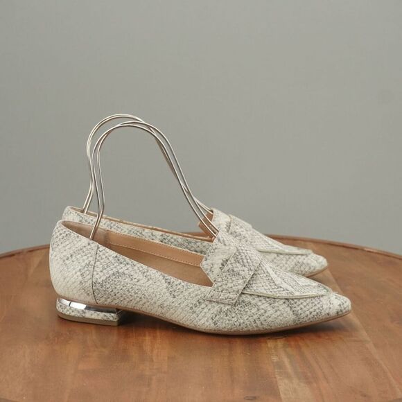 Franco Sarto Shoes - Franco Sarto Womens Sansa Pointed Toe Loafers Size 9 M Man Made Snake Print